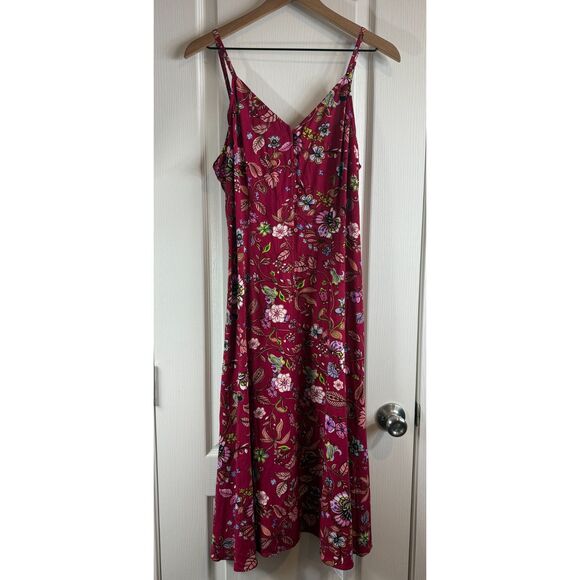 Cupshe Women's Pink Maia Floral Midi Dress Button Front Size M Medium NWT - Picture 1 of 11